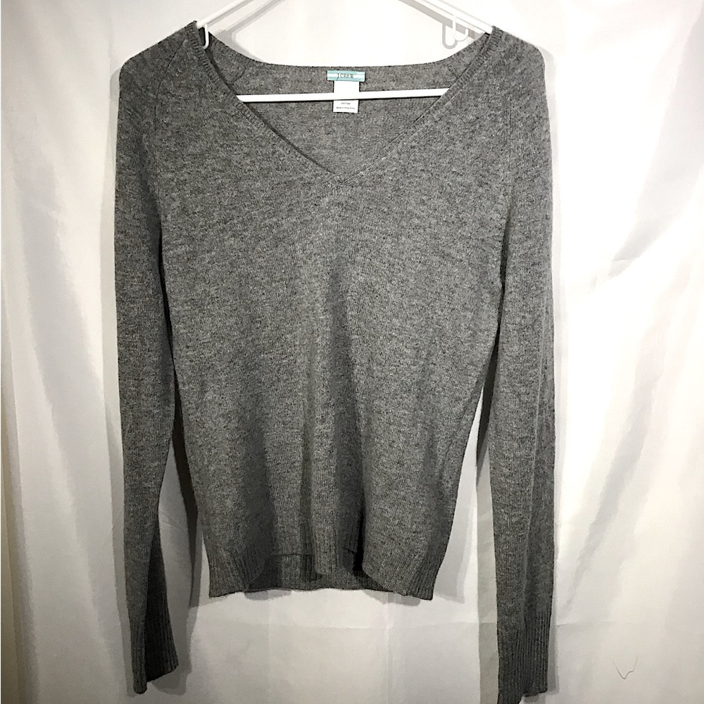 Women’s JCrew 100% Cashmere Gray Sweater SzM